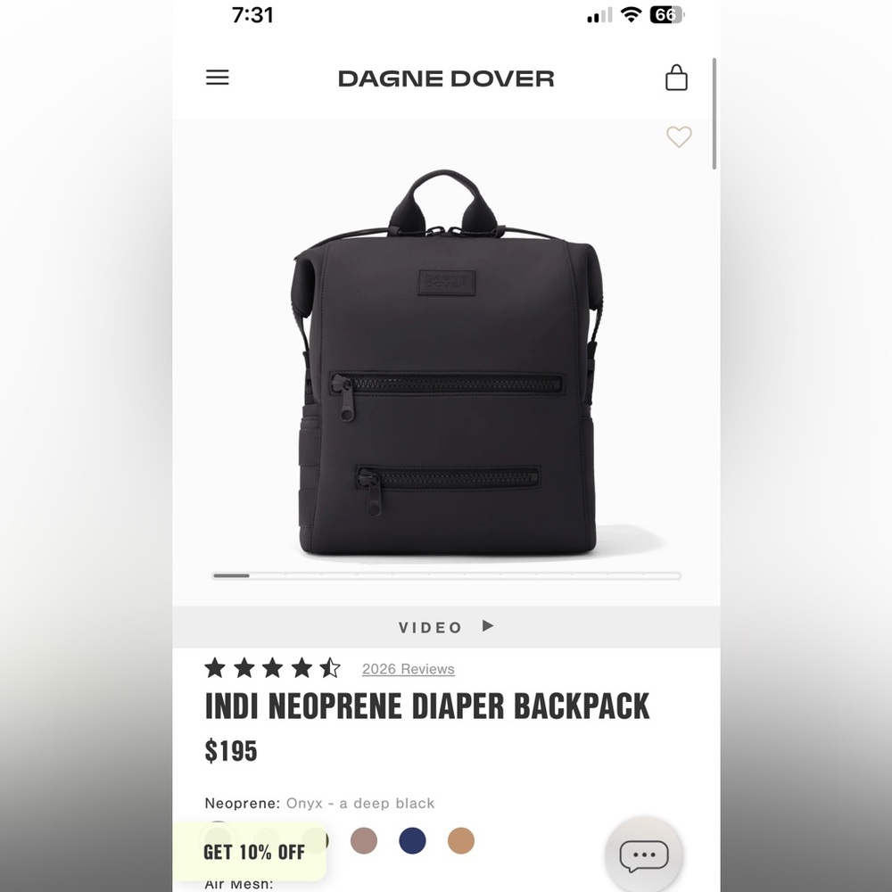 Dagne Dover Indi Neoprene Diaper Bag Backpack